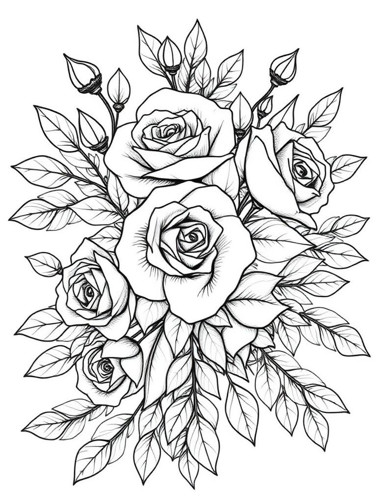 Botanical Gardens coloring book example