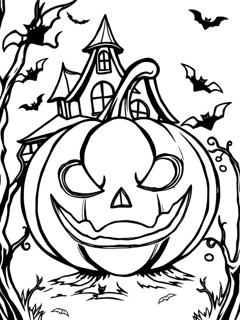 Halloween Spooky coloring book example