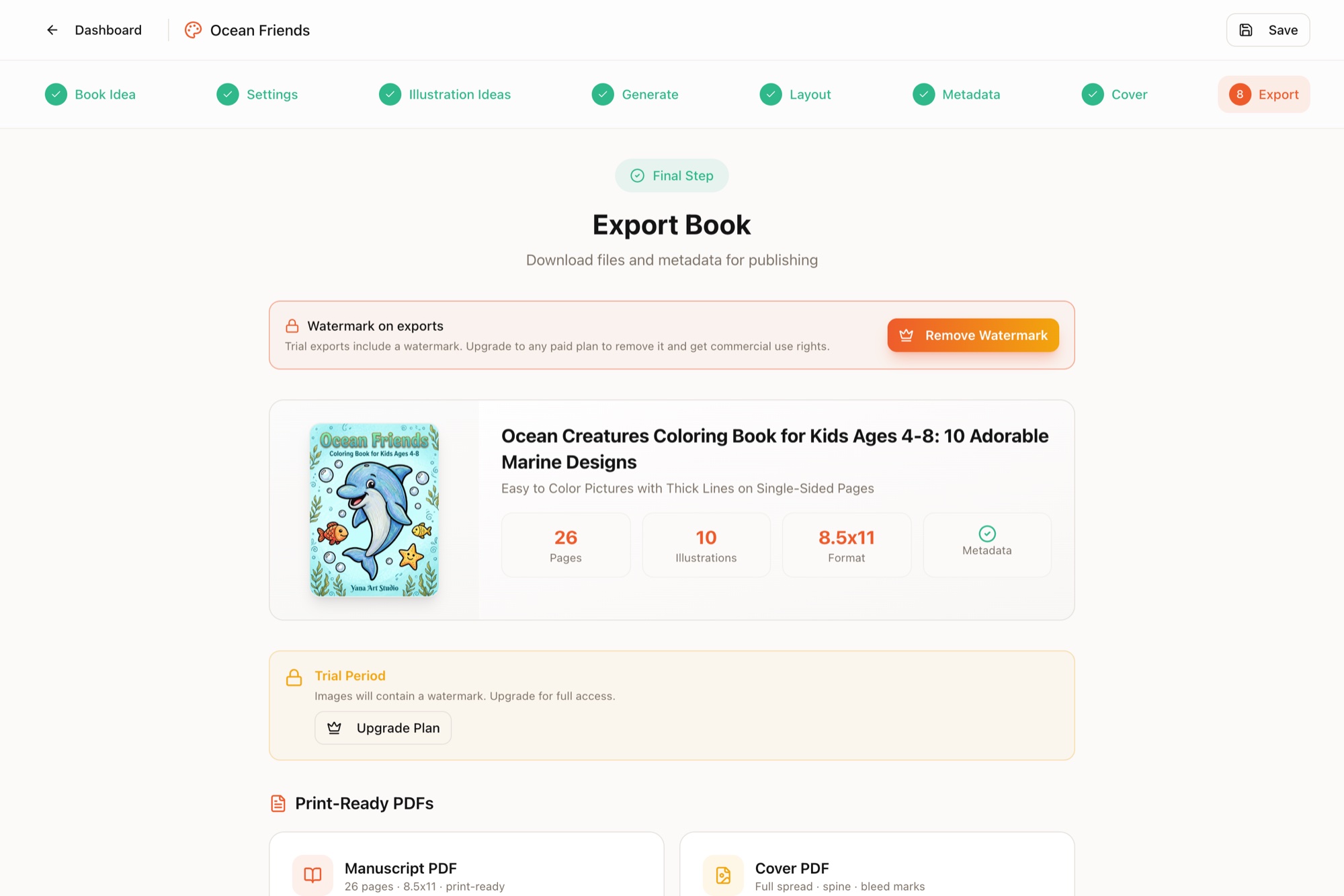 Export & Publish — app screenshot