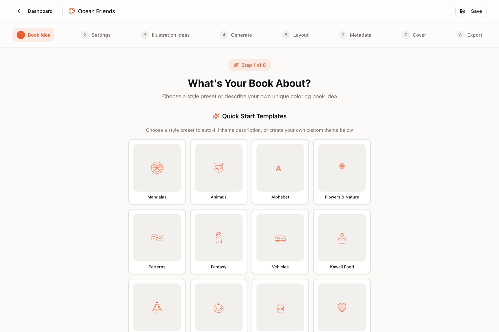Describe Your Book Idea — app screenshot